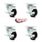 Service Caster 3.5 Inch Maroon Polyurethane Wheel Swivel Top Plate Caster Set with Brake SCC SCC-20S3514-PPUB-MRN-TLB-4 - alternate 2